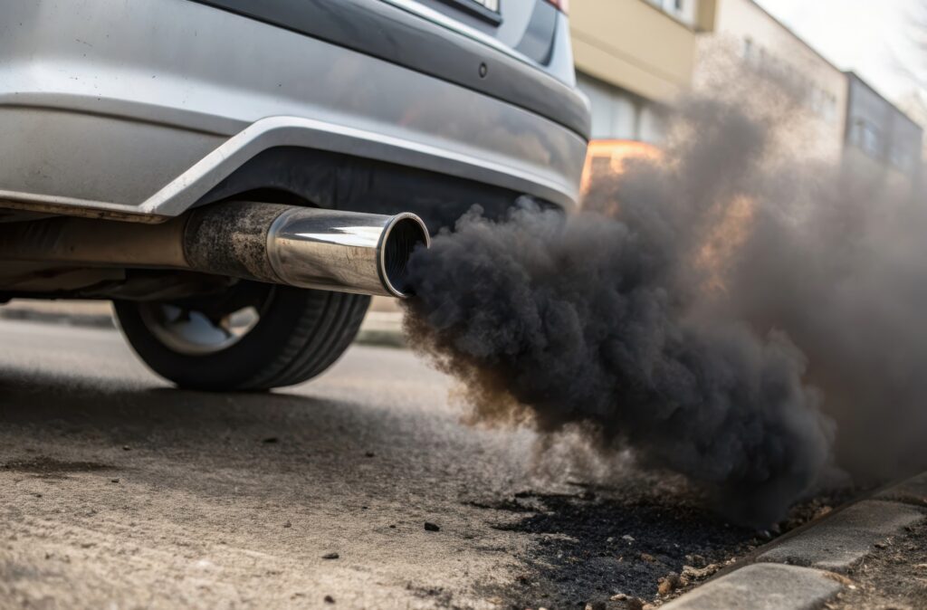 black exhaust smoke